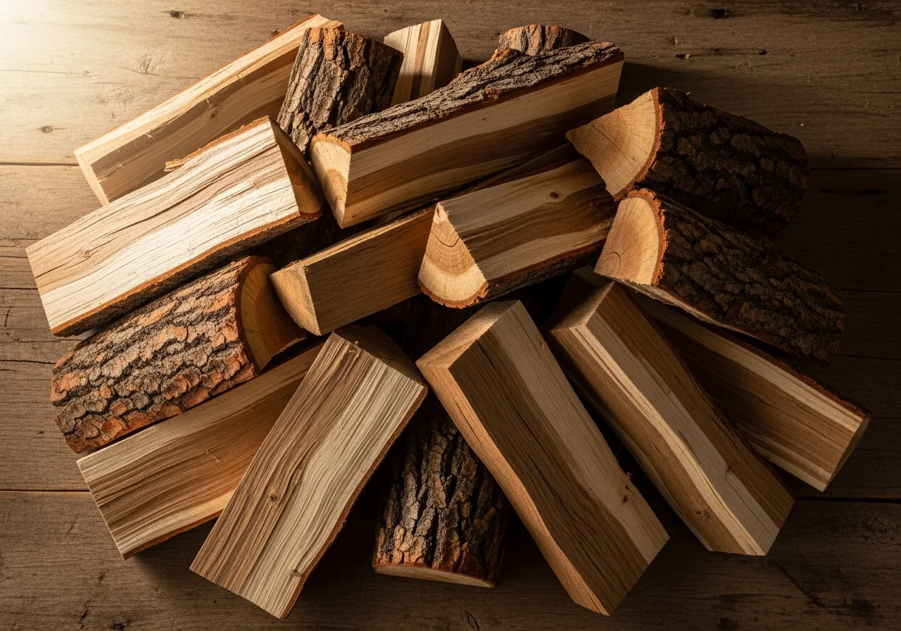 Gespaltenes Buchenholz — Nahaufnahme der Holzmaserung